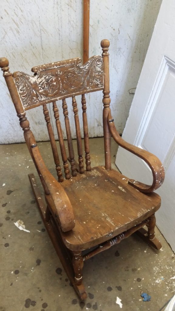 Antique Child’s Rocker Restoration in Maryland Chemstrip Refinishing